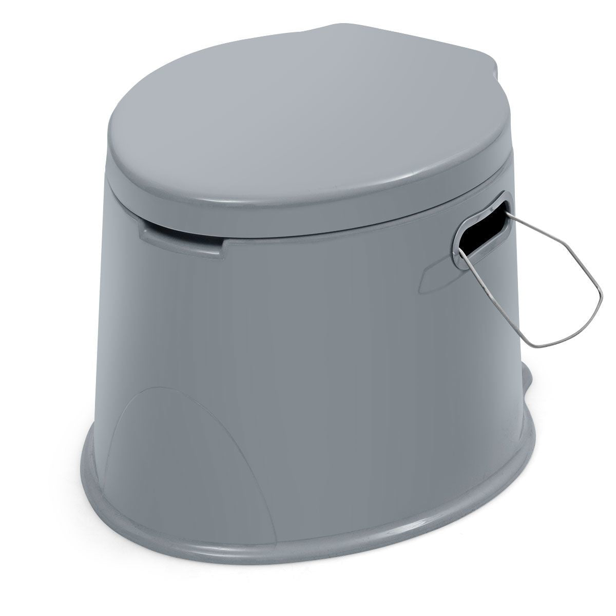 Camping Toilet Draagbaar Reistoilet Mobiel Toilet met Uitneembare Emmerinzet grijs