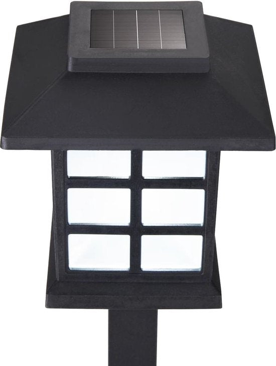 Tuinlamp – Set van 6 Zonne energie 8,6x8x6x38cm Prikstok - Zwart