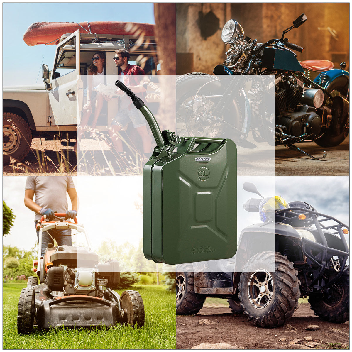 Monzana Jerrycan Benzine – 3 Stuks a 20 Liter – Olijfgroen