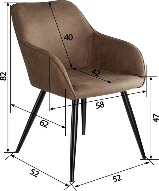 tectake® - Stoel Marilyn stof bruin / zwart SKU: 403667