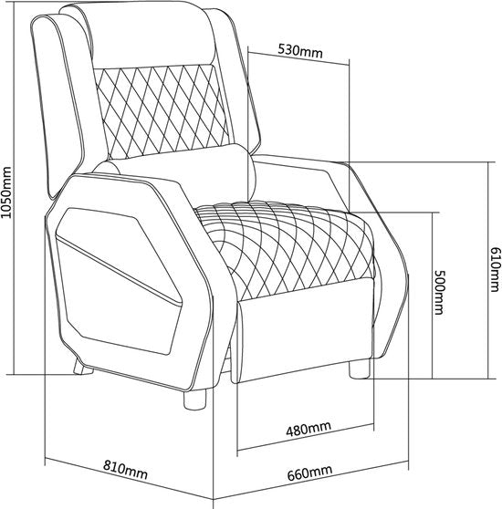 VDD - Gamestoel - Fauteuil - Game stoel - Gamestoel met voetsteun - Gamestoel zwart