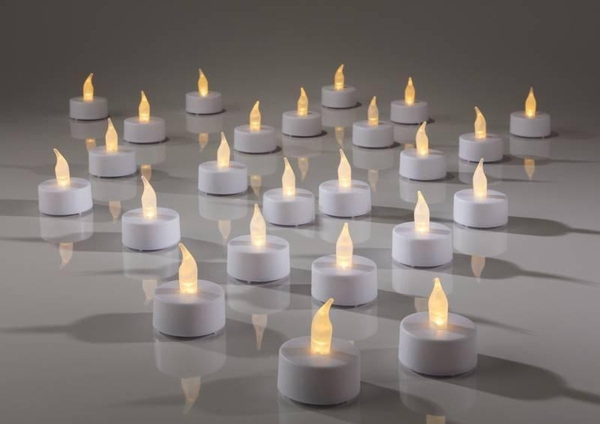 Theelichtjes LED - Box met 24 stuks INCLUSIEF batterij EN Timer