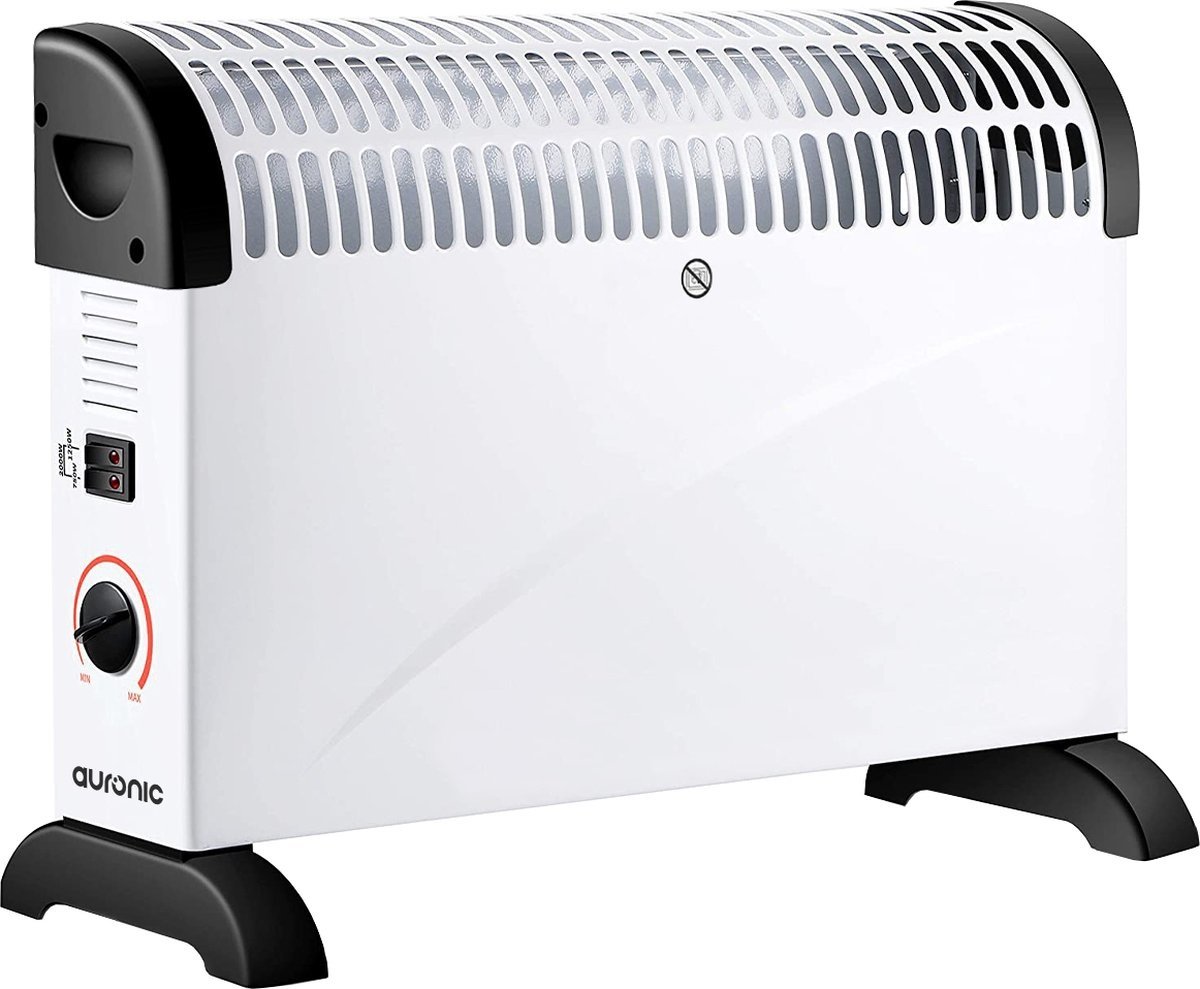 Auronic Elektrische Convectorkachel - 750/1250/2000 Watt - Verstelbare Thermostaat - Wit - 53.5x19.6x38.5