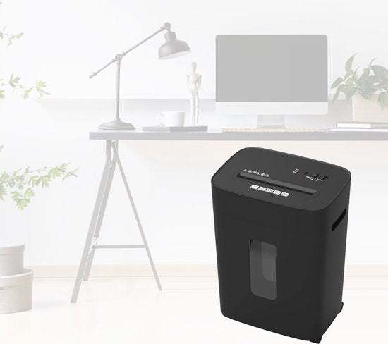 BRASQ Papierversnipperaar met Opvangbak Zwart - 20 Liter Papiervernietiger voor thuis en kantoor - Creditcard Vernietiger - P4 - 15 vel microsnippers 4 x 38 mm