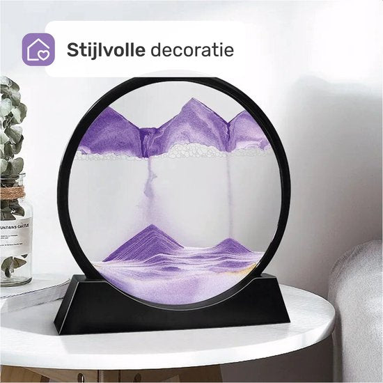 XL Zandkunst - Paars - Sand art - In glas - Zandloper - Decoratie - Bewegende zandkunst - Zand