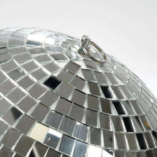Mica Decorations Discobal Kerstornament - Kerstballen voor Sfeervolle Kerstversiering in Huis - Kerstboomversiering met Spiegelglans Effect - Ø50 cm - Zilver - Voorgemonteerd