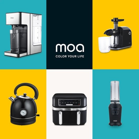 MOA Blender - Blender to Go - Mini Blender - 2 Tritan Bekers van 600ml - Smoothie Maker - 800W - Zwart - MB10B