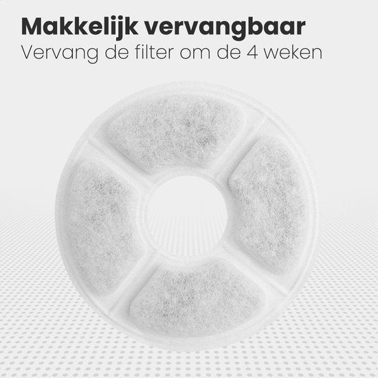 Auronic Drinkfontein Filters - 6 Stuks - 3-Laags - Voor Auronic Drinkfontein AU1362 en AU3163