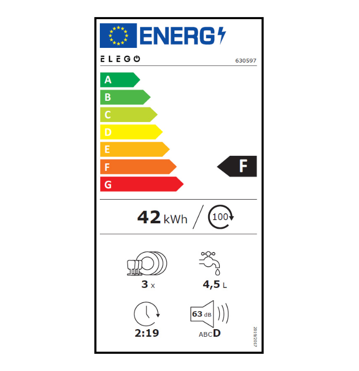 ELEGO Mini Vaatwasser Vrijstaand - Wit - 45 x 44 x 45,8 cm - 4 Programma's, Timer