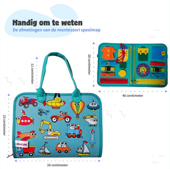 MontiPlay® Montessori Speelgoed - Sensorisch Speelgoed - Activiteitenbord - Busy Board - Montessori voor thuis - Educatief - Sensomotorisch Speelgoed - Groen