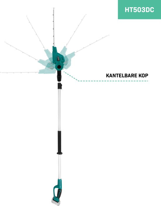 VONROC Heggenschaar – Kantelbaar & Telescopisch – Zaagblad 40 cm – 260 cm – Groen