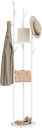 WOLTU Staande Kapstok 35 x 35 x 173 cm - 9 Haken - Planken - Wit/Marmer