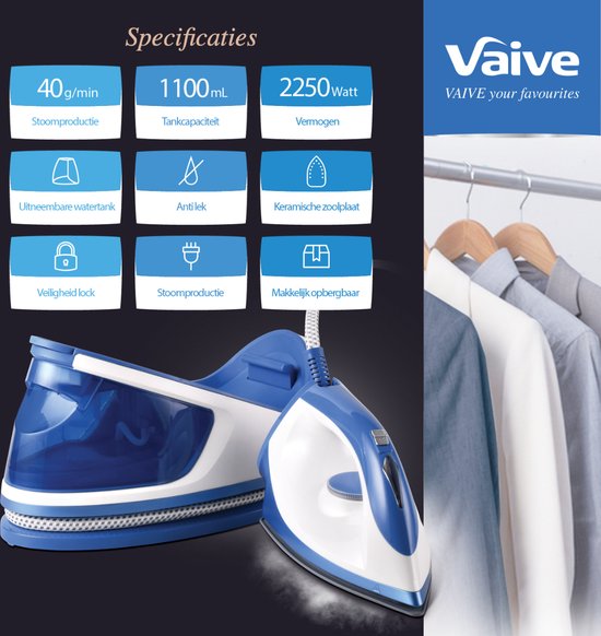 VAIVE SteamPrecision Strijkijzer met Stoomgenerator - Stoomstrijkijzer - Iron - Keramische Zool
