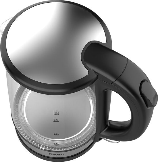 Tomado TWK1706G Waterkoker - 1.7L - RVS - BPA vrij - 2200W - 26x16x21 cm - Glas
