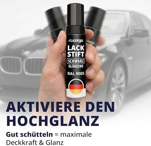 LICARGO Lackstift Glanzend Zwart 12 ml - Hoge Dekking en Sneldrogend met Precisiekwast