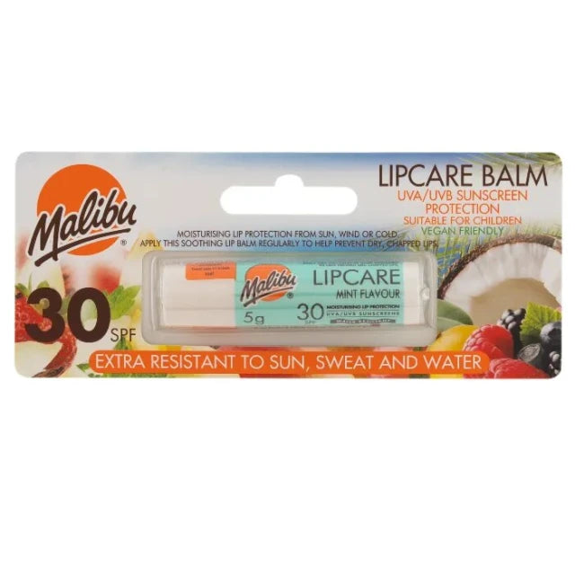 Malibu Sun Lippenbalsem SPF 30 - Mint - 5 g - Waterbestendig - Vegan