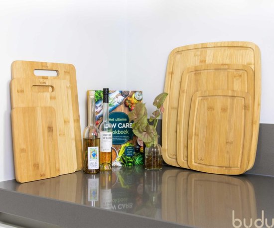 Budu Snijplankenset 3 stuks - Snijplanken bamboe - Snijplank hout - Keukenplanken