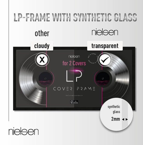 VDD - LP Wissellijst - Wissellijst - LP frame - LP lijst - lijst voor 2 LP platen - Wissellijst zwart