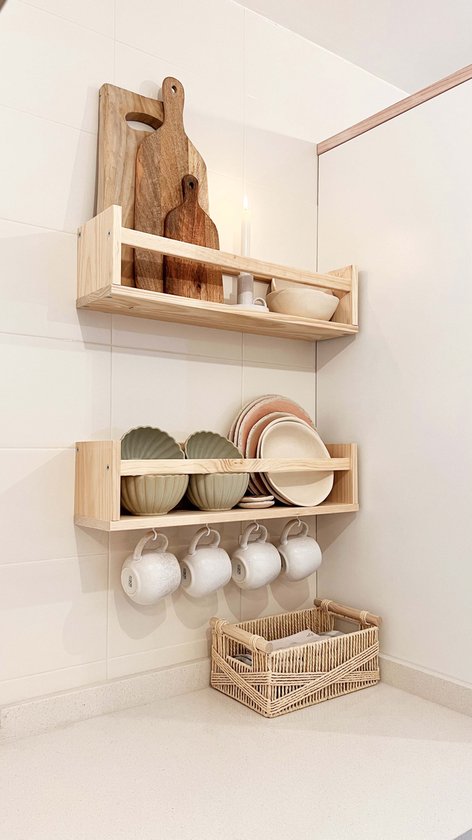 Astigarraga Wandplank - wandrek - kruidenrek - 60cm - PEFC dennenhout