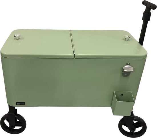 AXI Bolderwagen Cooler Go in Groen - Bolderkar - Koeler met wielen - 76L inhoud - Koelbox met aftapkraan