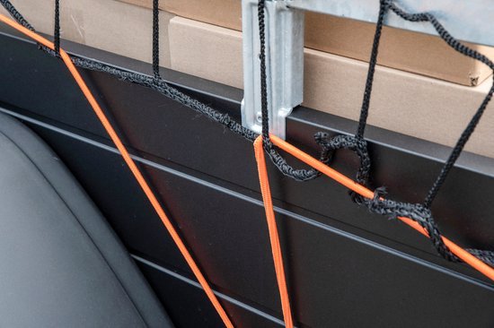 BLACK+DECKER Aanhangwagennet - 2 x 3 M - Rekbaar Elastiek - In Opbergtas - Zwart