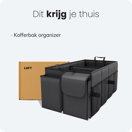 Auto kofferbak Opberg box - Organizer - Accessoires - Voor in de Auto - Organizer Auto - Tas - Achterbank - Zwart - Luft