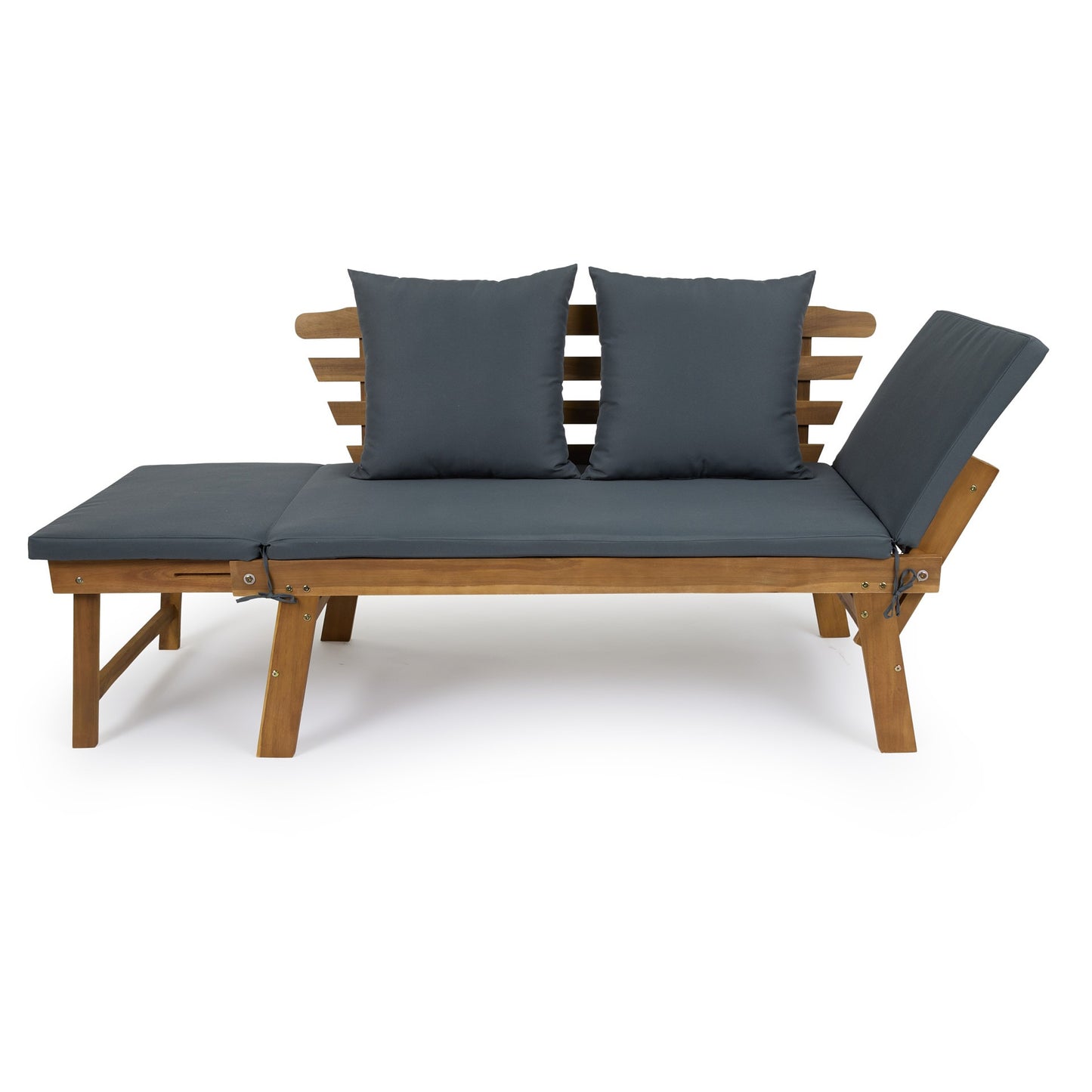 Lifa Garden Tuinbank met Ligfunctie - Incl kussens - 2-Persoons - Max. 220 kg - 130 x 68 x 78 cm - Antraciet