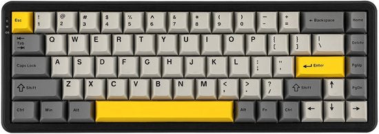 Ajazz AK680 MAX HE - 65% Bedraad Gaming Toetsenbord - Magnetische Toetsen - Hall Effect - Rapid Trigger - QWERTY - Maanlichtgeel