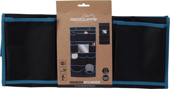 Redcliffs Tentorganizer met Spiegel - 11 Vakken - 45x90cm -600D Oxford polyester- PU coated