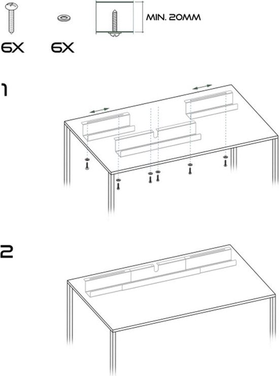 BRASQ Verstelbare Kabelgoot Wit - Kabel Organiser - Kabelgoot bureau - Kabelhouder - Kabelmanagement - Universeel