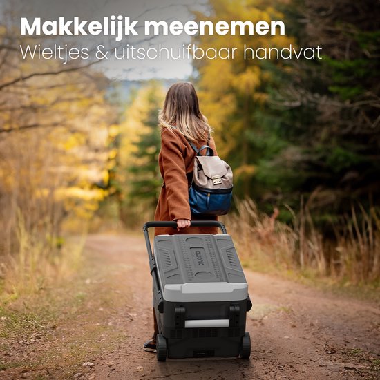 Auronic Compressor Koelbox Elektrisch 12V en 230 volt - Vriezen en Koelen - Coolbox - 40L - Frigobox - Grijs