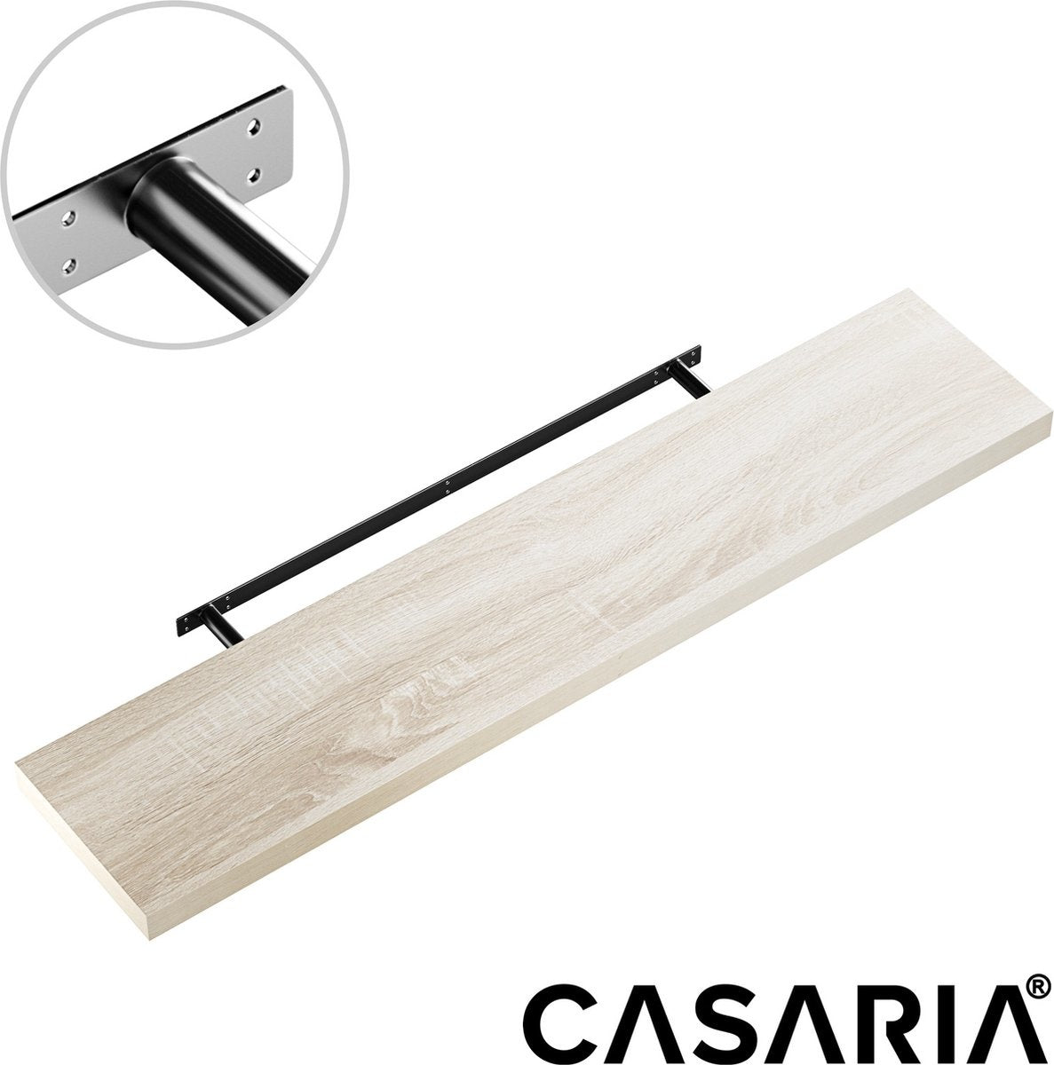 Casaria Wandplank Zwevend - 110 cm 15kg Belastbaar - Eiken