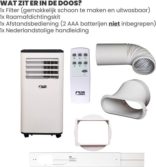TechnoLife TL-9001 Mobiele Airco - Airconditioning - 9000 BTU - Wit/Zwart
