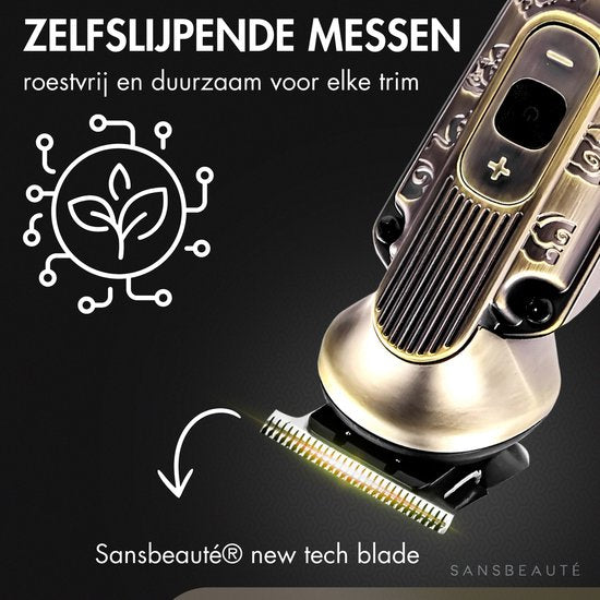 9-in-1 Baardtrimmer Mannen - Sansbeauté® Trimmer voor Baard en Lichaam - Incl. 9 opzetstukken - Bodygroomer Mannen - Bodytrimmer Heren - Haar trimmer - Tondeuse - 0.5-15MM - Neus en Oor - Trimapparaat - Baard Machine - Multigroomer