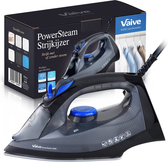 Vaive PowerSteam 2200 Strijkijzer - Stoomstrijkijzer – Iron - stoomstrijkijzers - 2200W – 350 ML Watertank - Stoomstootfunctie