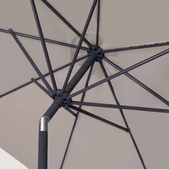 VONROC Premium Stokparasol Rosolina 280x280cm - Incl. beschermhoes – Vierkante parasol - Kantelbaar – UV werend doek - Beige