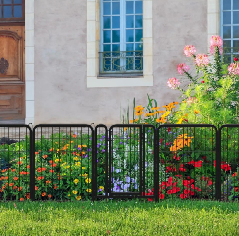 Yaheetech Puppyren 8-delig 200 x 68 x 80 cm - Zwart - Opvouwbare Hondenren - Met Deur en Draagtas
