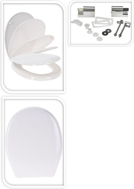 WC Bril- ABS Duroplast- 18 inch- Soft Close- Wit