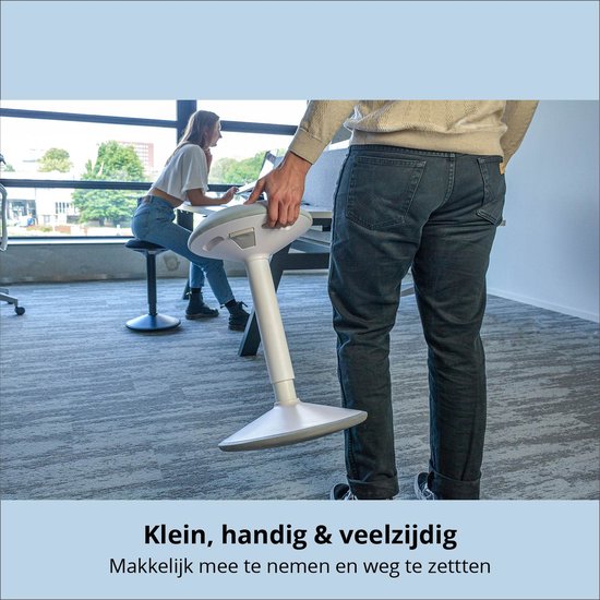Bckz Wiebelkruk Zwart | Hoogte 40-60cm | Balanskruk | Zit-sta kruk | Ergonomische bureaustoel | zadelkruk