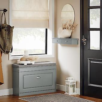 SoBuy - Wandkastje - 2 Lades - 64 x 10 x 15 cm - Grijs