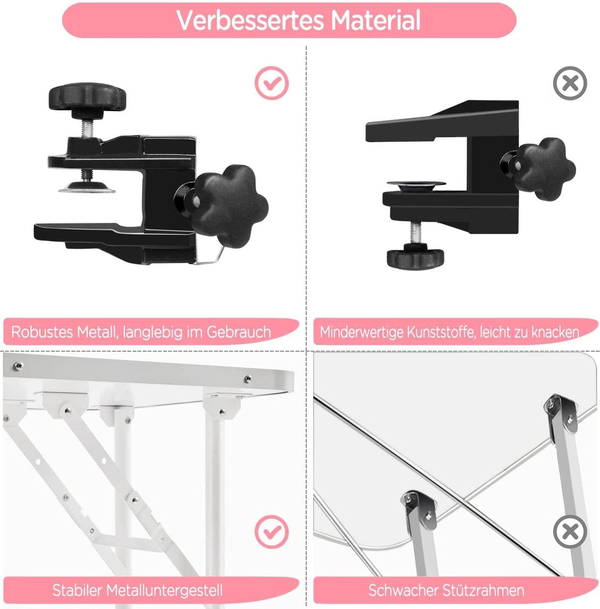 Yaheetech Hondenverzorgingstafel - 100kg - Verstelbaar - Opvouwbaar - Roze