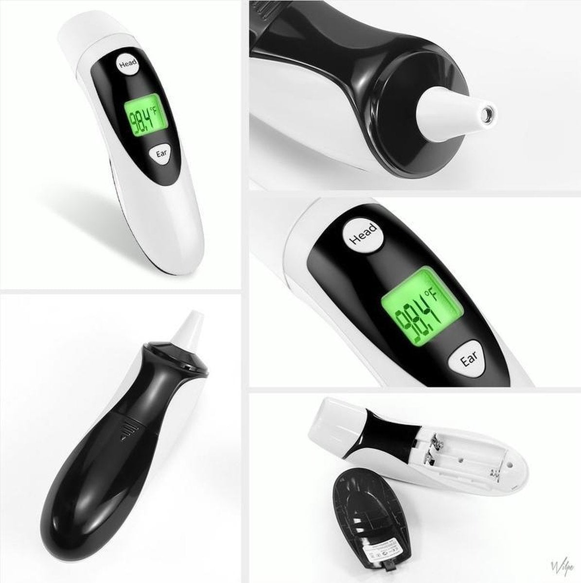 Ninyas Infrarood Thermometer - Oor - Voorhoofd - Digitaal - Contactloos - Wit