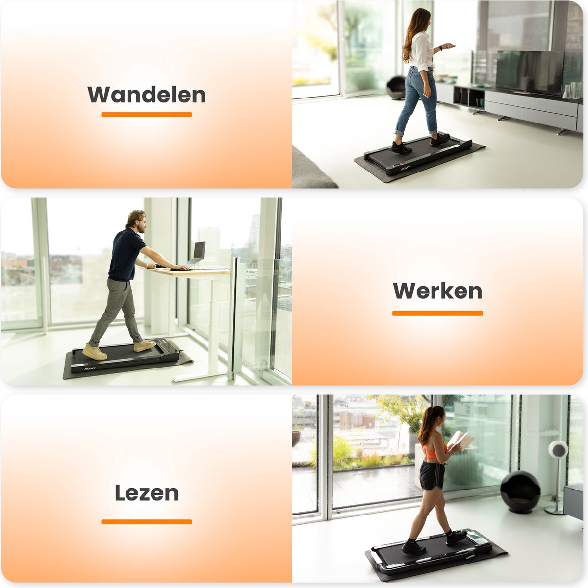 Moovv SmartStep Pro v2 Incline - Loopband met Hellingfunctie 1-12km/u - Inklapbaar - 124 x 54 x 13 cm - Zwart