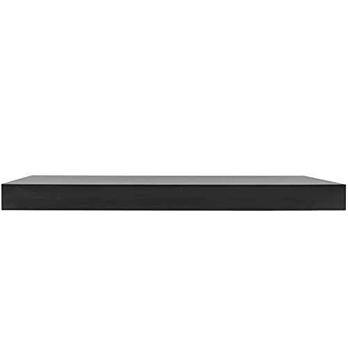 Woltu Zwevende Wandplank RG9370sz - MDF Zwart - 90x22x3,8 cm