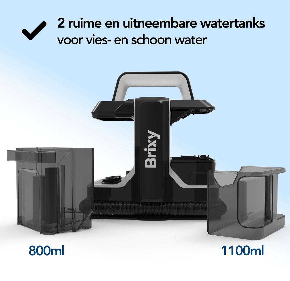 Brixy Professionele Vlekkenreiniger - 450W - 11.000kPa - 40 x 40 x 30 cm - Zwart