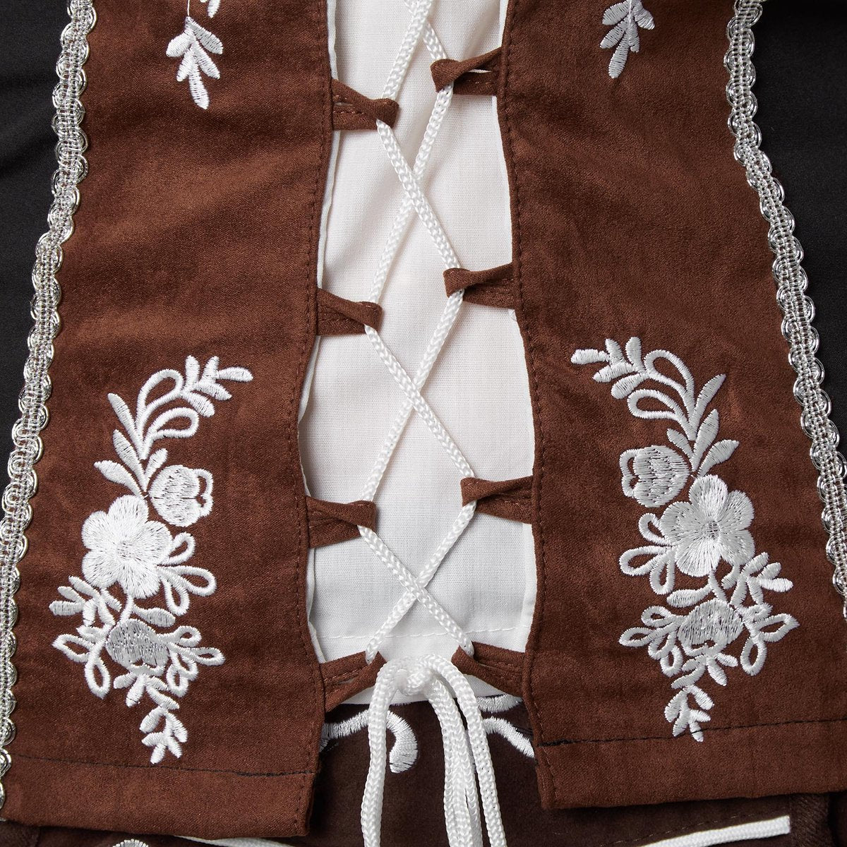Dressforfun – Kostuumblouse Sissi – Dirndl Blouse met Carmenhals, Veter en Kanten Details – Oktoberfest Verkleedkleding – Maat L