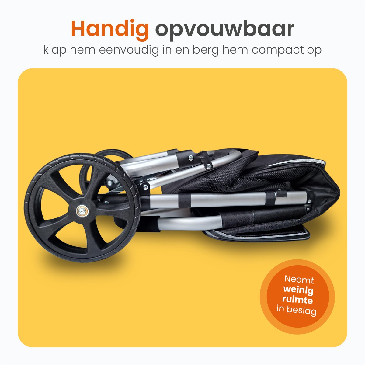 Goliving Boodschappentrolley - Boodschappenwagen met Zijvakken en Koelvak - Opvouwbaar - Weerbestendig - Roestvrij Aluminium - Boodschappenkar met Wielen - 50L - Zwart