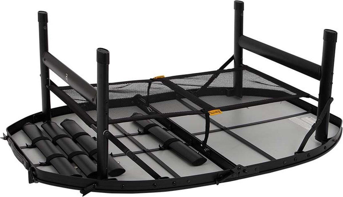 Bo-Camp Industrial Tafel - Woodbine - Ovaal - Koffermodel - 100x70 cm - In hoogte verstelbaar - Opvouwbaar - Bruin