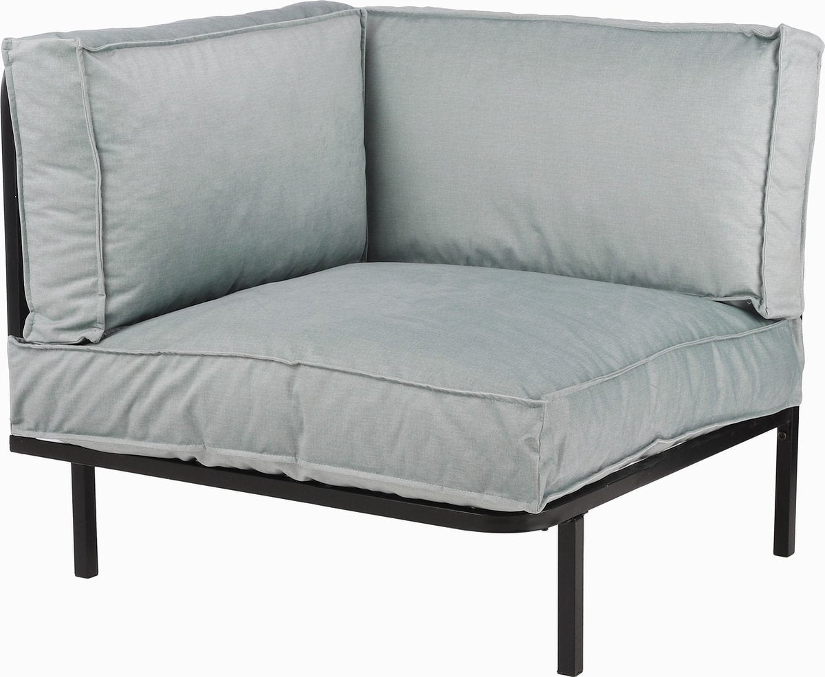 Mica Decorations Celo Loungebank Hoekelement – 83x83x78 cm – Zwart Metaal