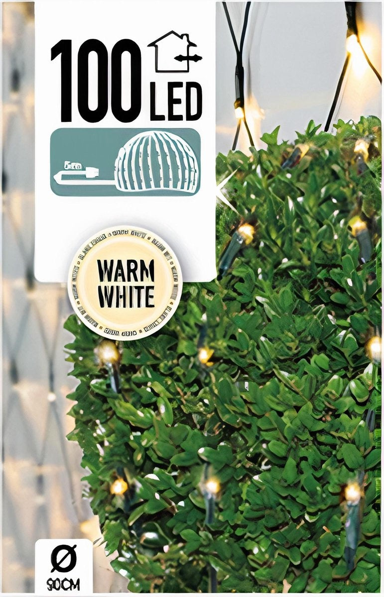 Nampook - Buxusbollennet - Lichtnet - 100 LED 90cm - Warm wit